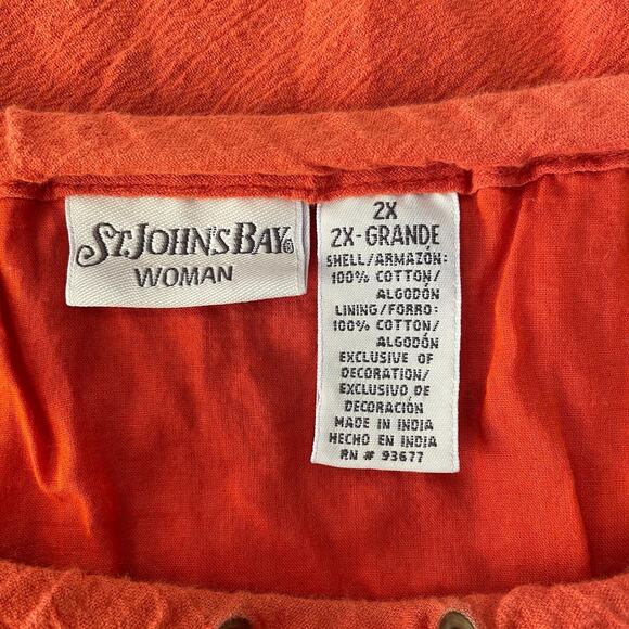 Boho Skirt Plus Size 2X Orange Solid Embroidered Pull On Lagenlook Y2K Fairy - Picture 10 of 13